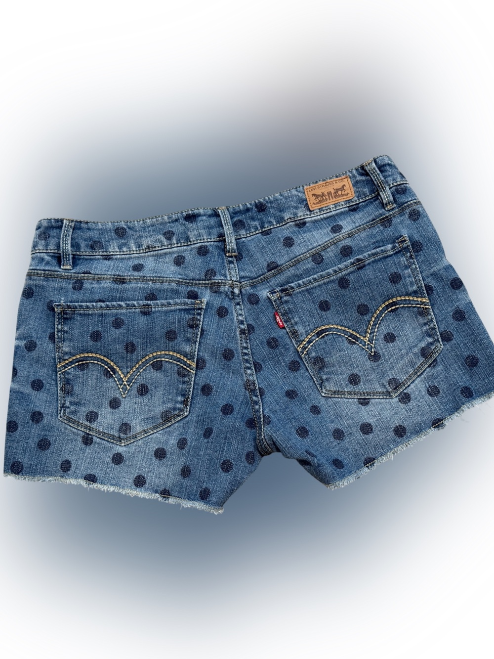Levi's Denim Polka Dot Shorty Shorts JUNIORS